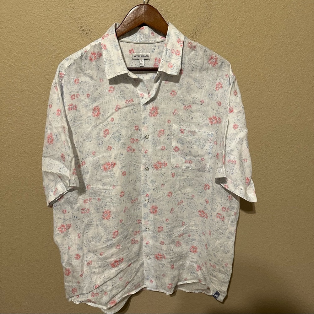 Peter Millar Palm Haven Linen Sport Shirt